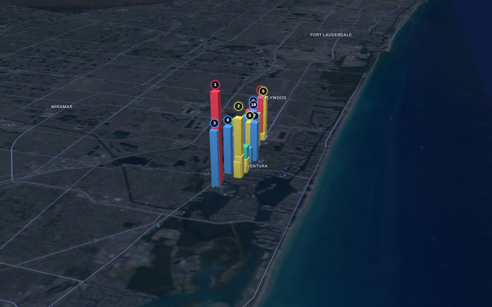 3D map of Botox and neurotoxin providers in Aventura