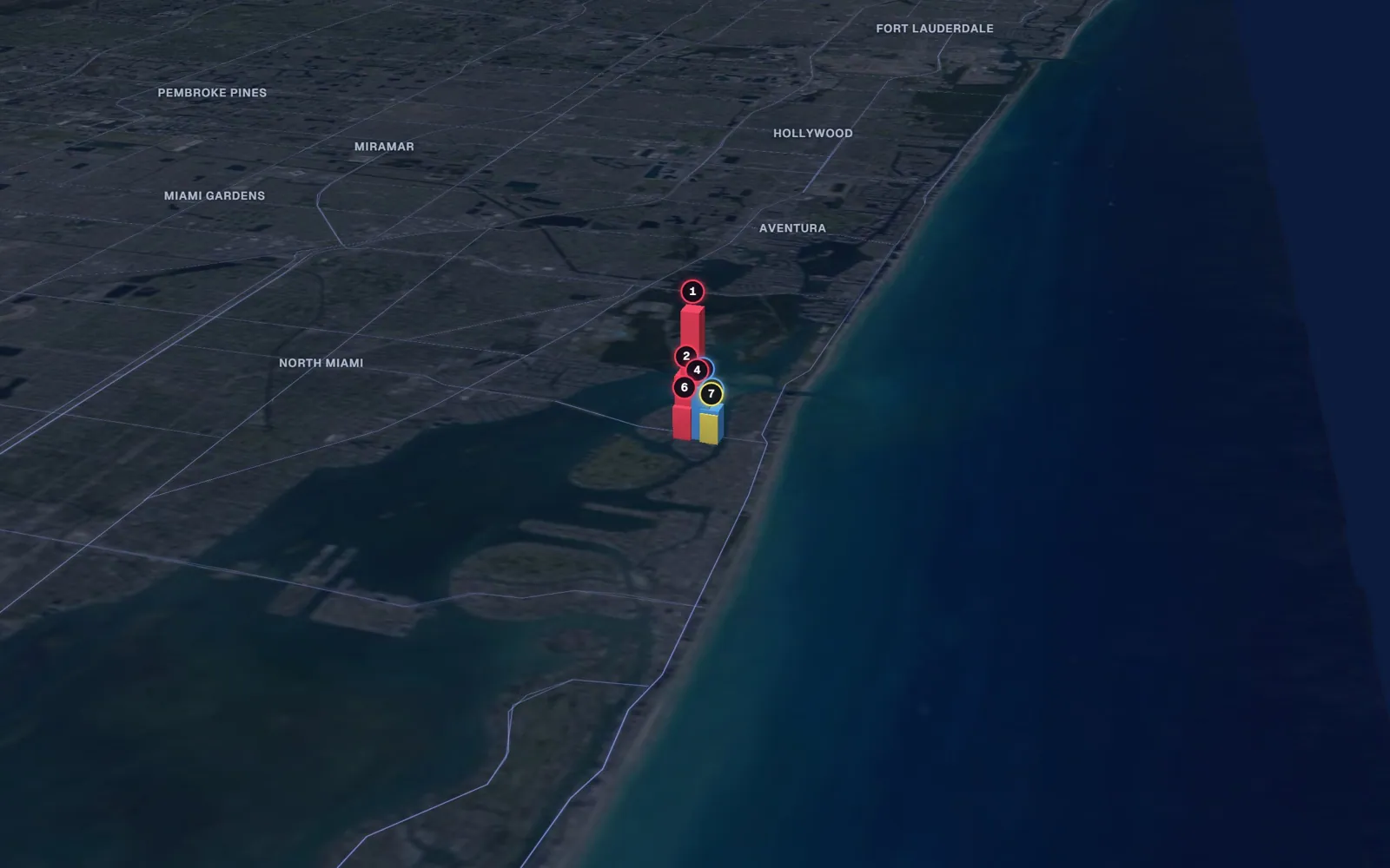 3D map of Botox and neurotoxin providers in Bay Harbor Islands