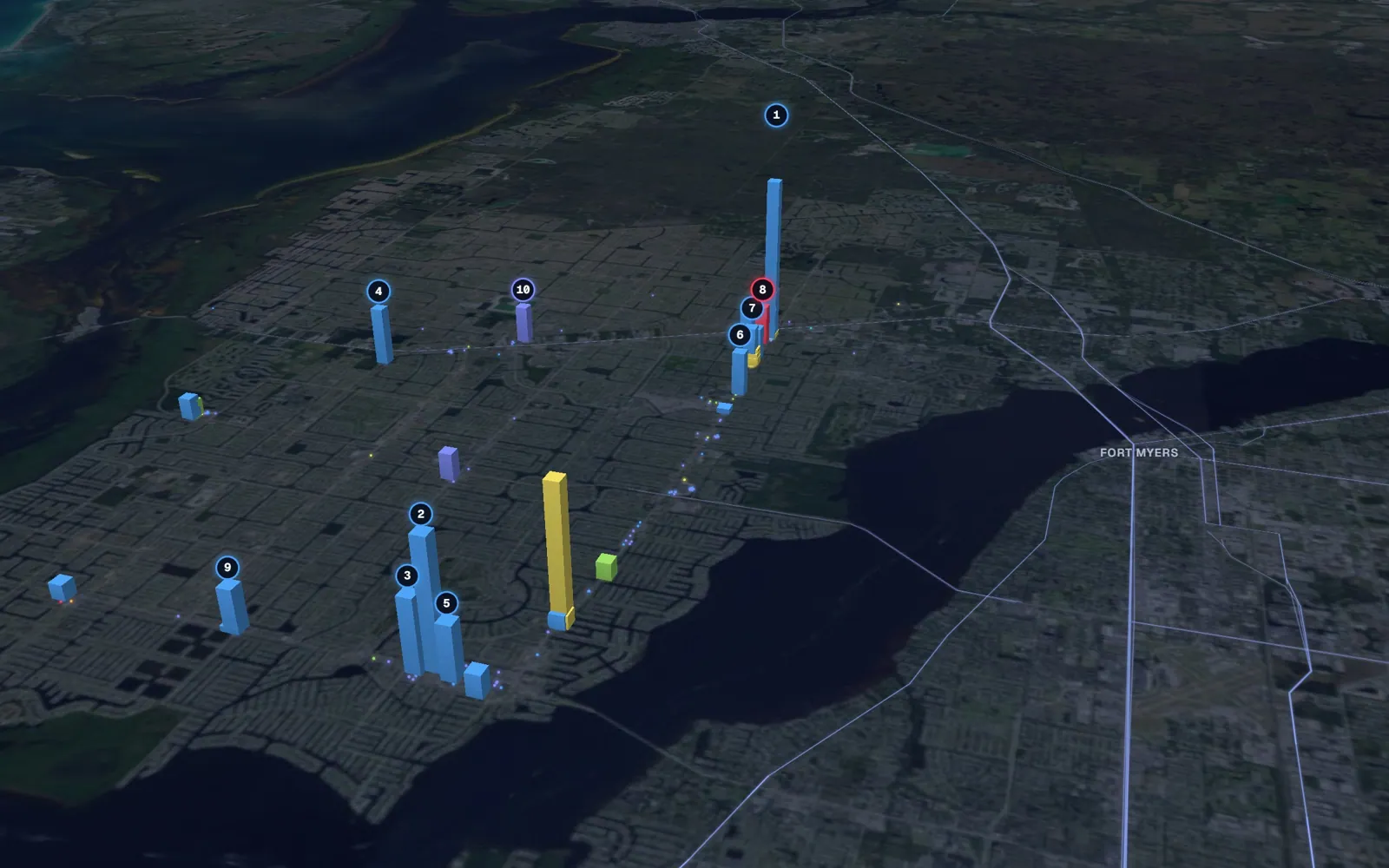 3D map of Botox and neurotoxin providers in Cape Coral