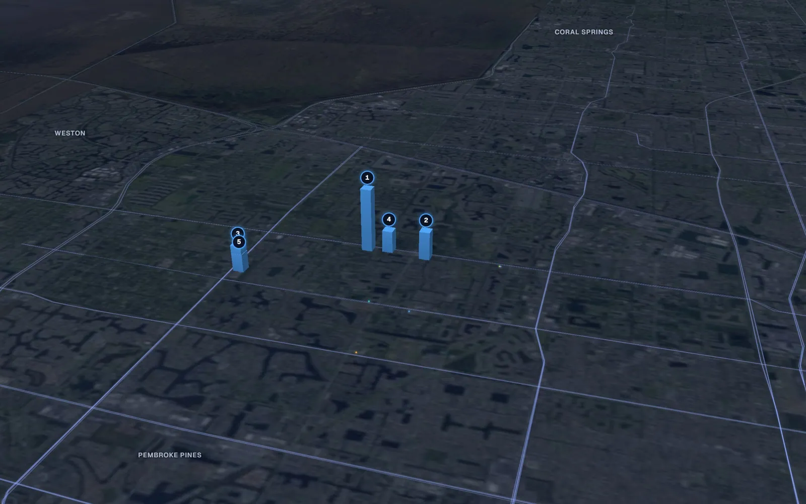 3D map of Botox and neurotoxin providers in Cooper City