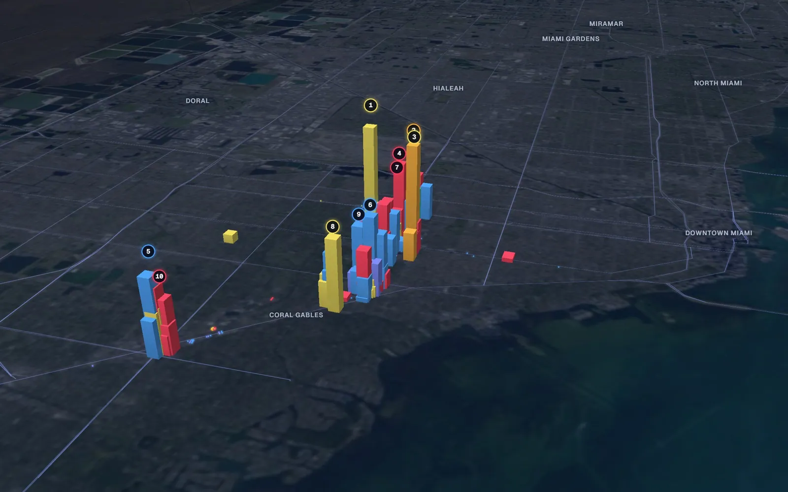 3D map of Botox and neurotoxin providers in Coral Gables