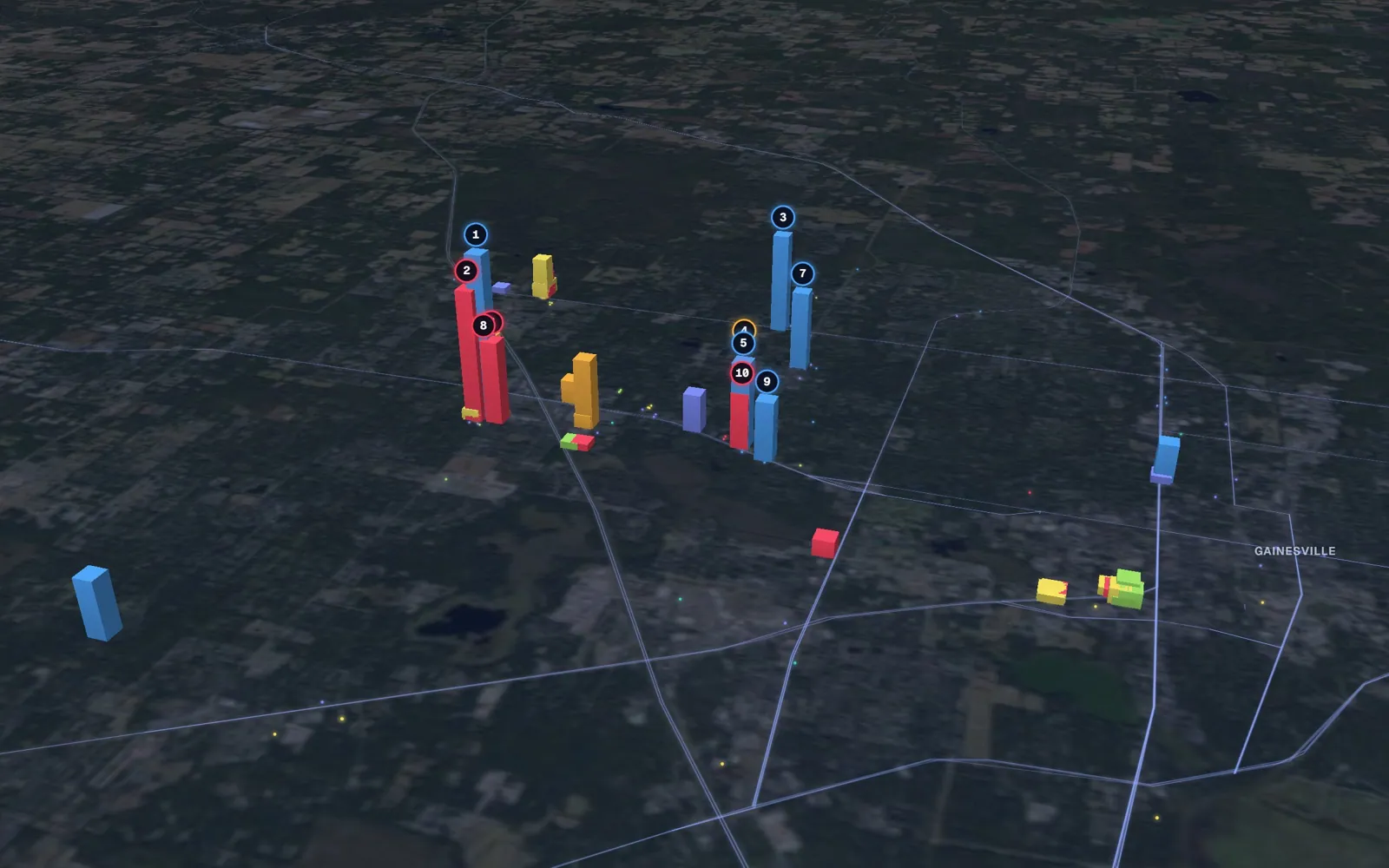 3D map of Botox and neurotoxin providers in Gainesville