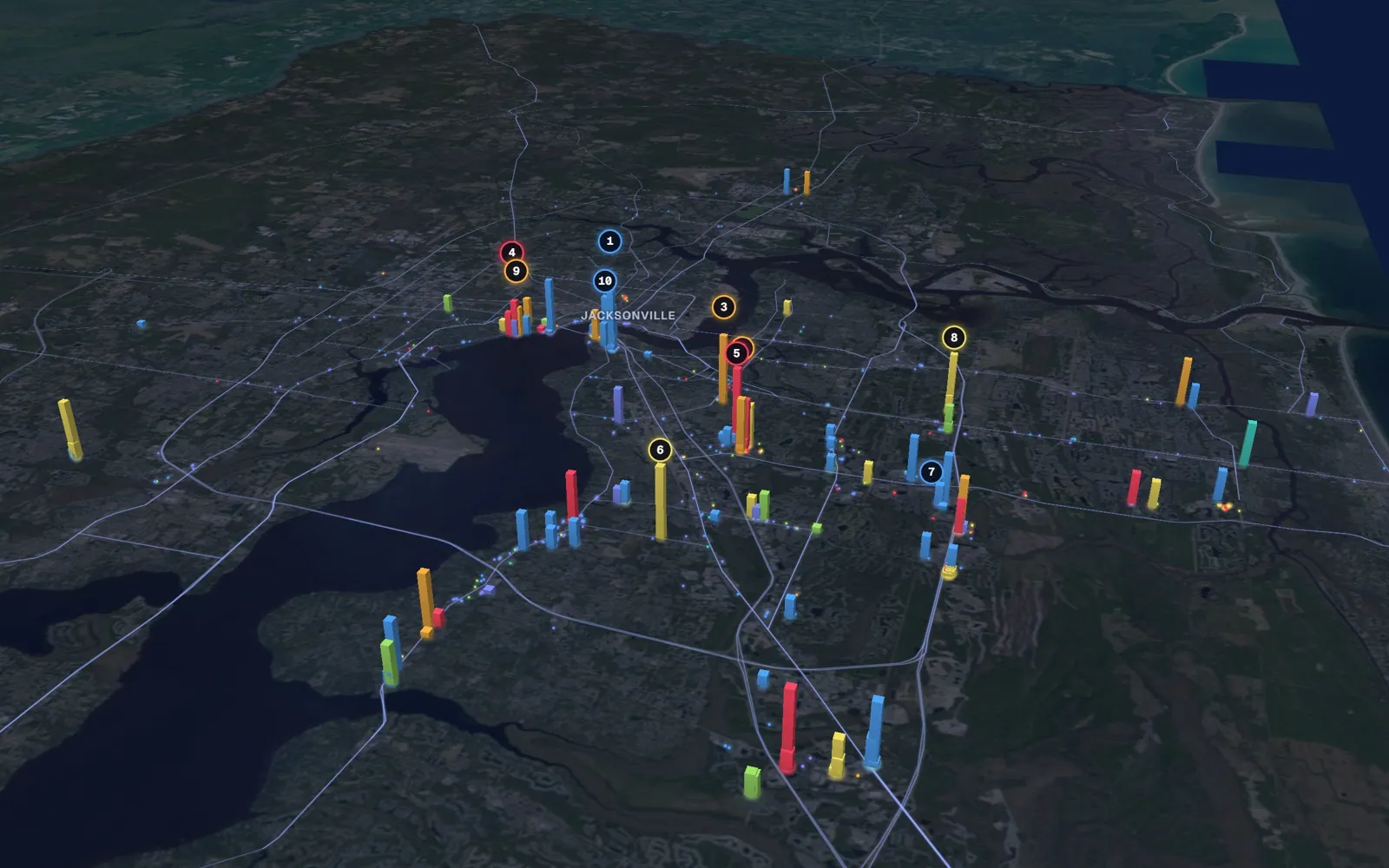 3D map of Botox and neurotoxin providers in Jacksonville
