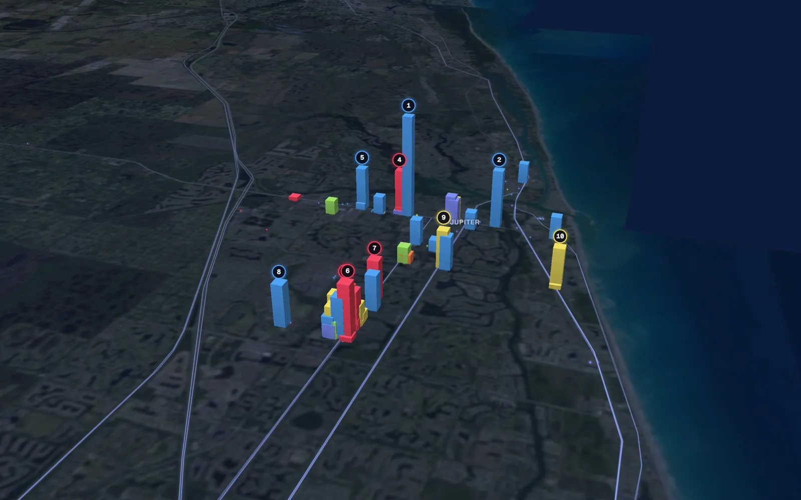 3D map of Botox and neurotoxin providers in Jupiter