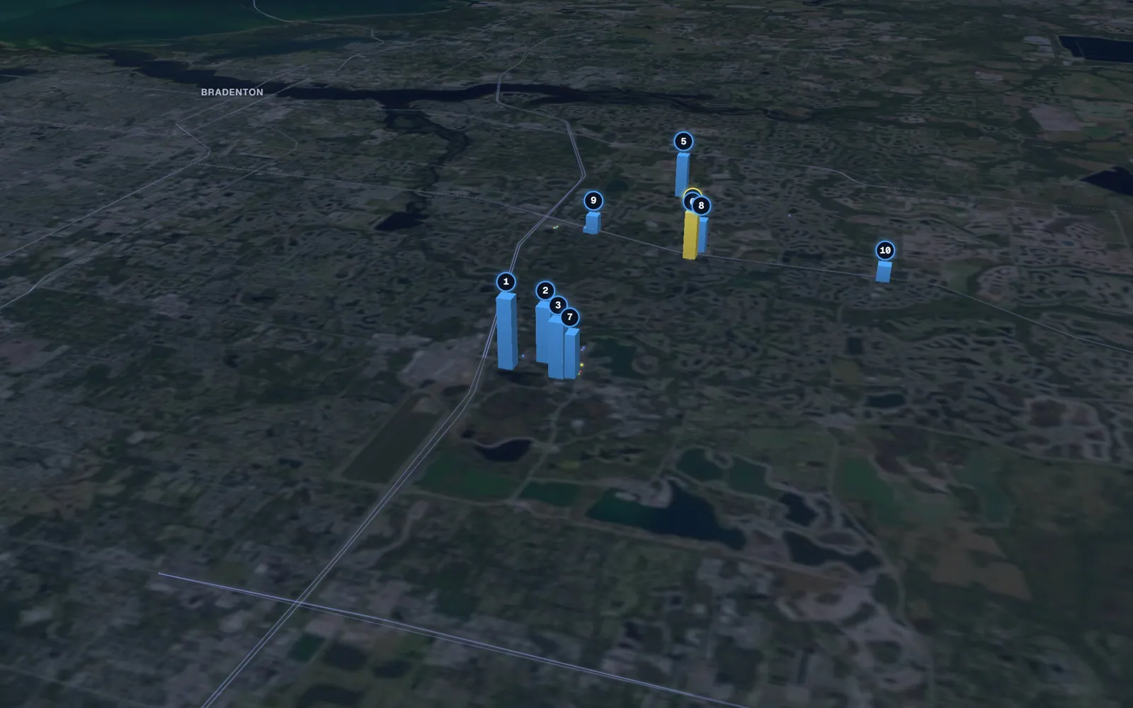 3D map of Botox and neurotoxin providers in Lakewood Ranch