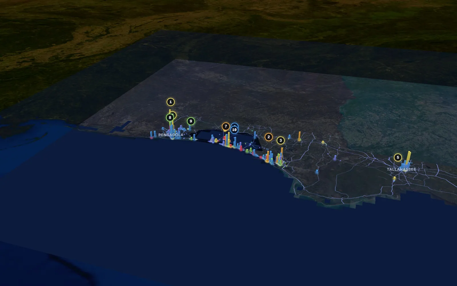 3D map of Botox and neurotoxin providers, Panhandle Florida
