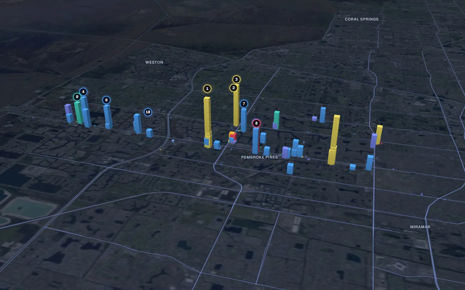 3D map of Botox and neurotoxin providers in Pembroke Pines