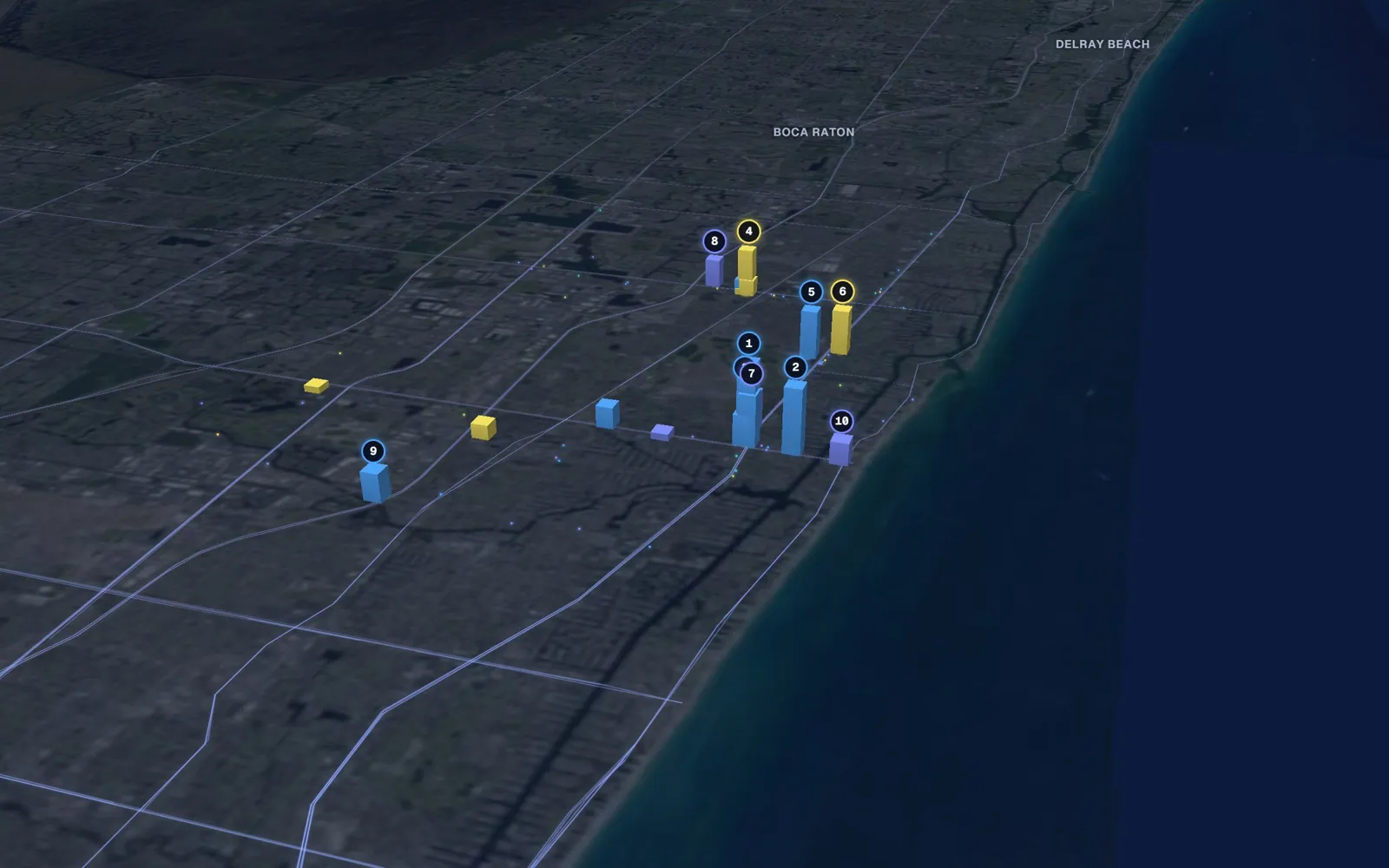 3D map of Botox and neurotoxin providers in Pompano Beach