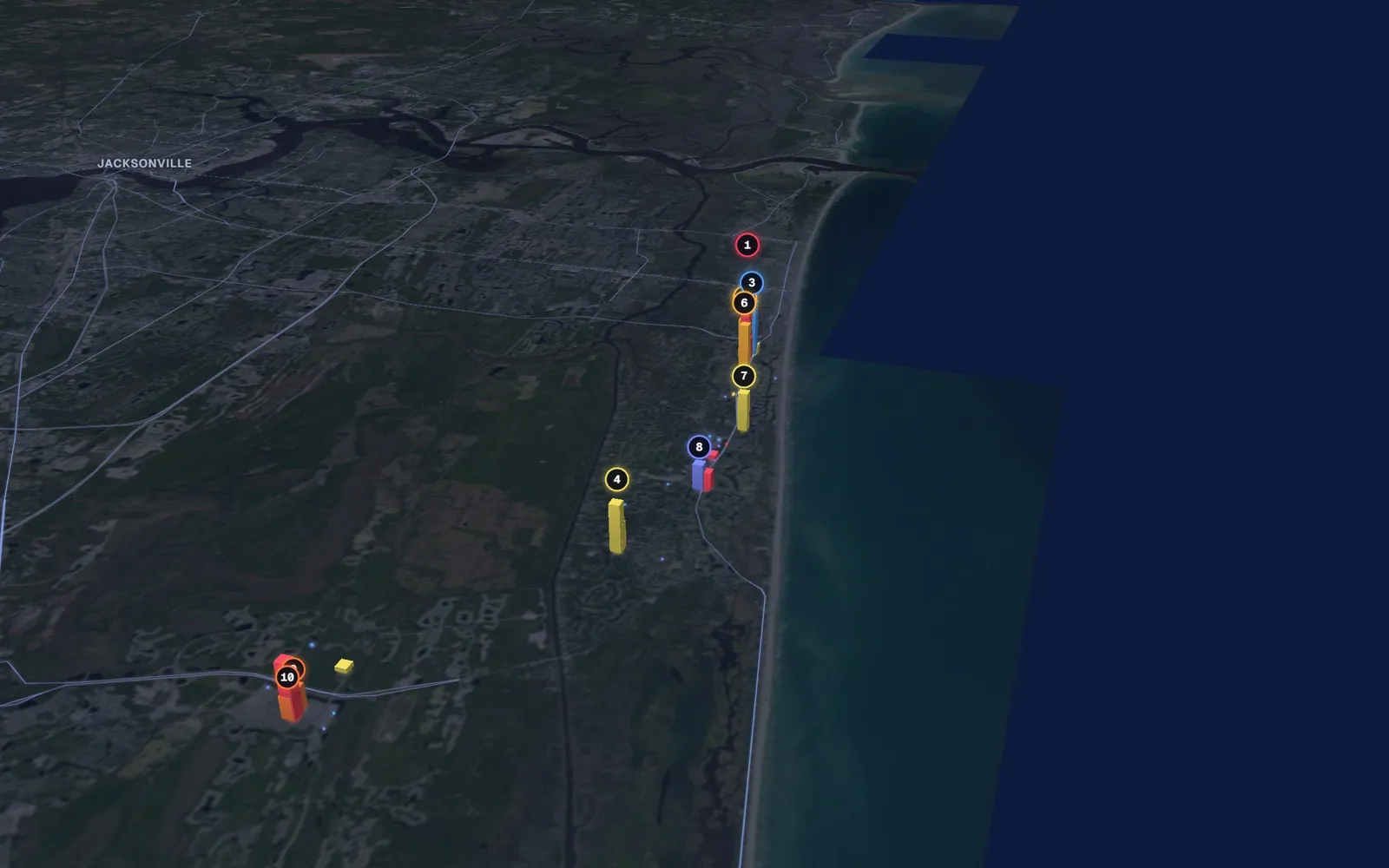 3D map of Botox and neurotoxin providers in Ponte Vedra Beach