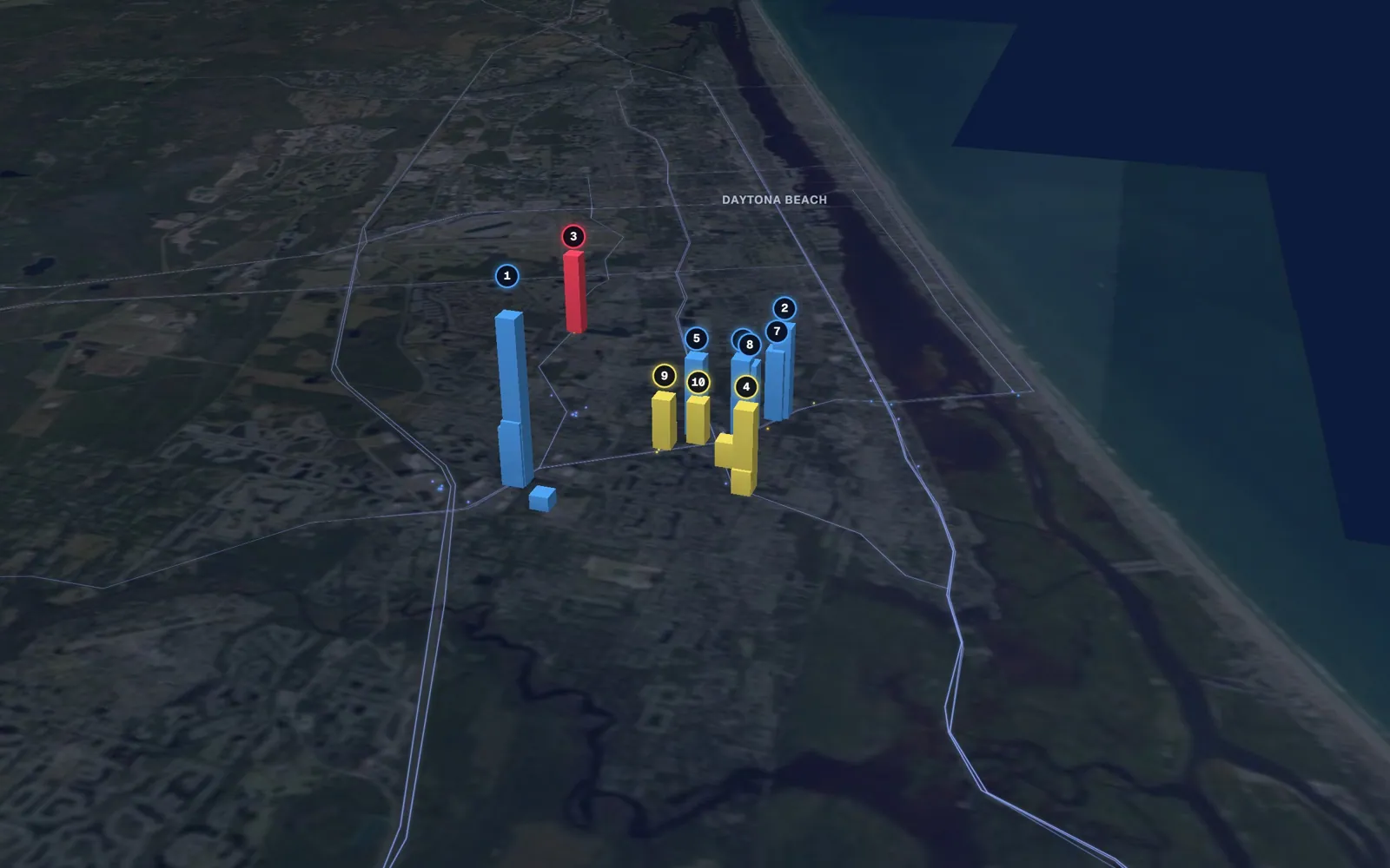 3D map of Botox and neurotoxin providers in Port Orange