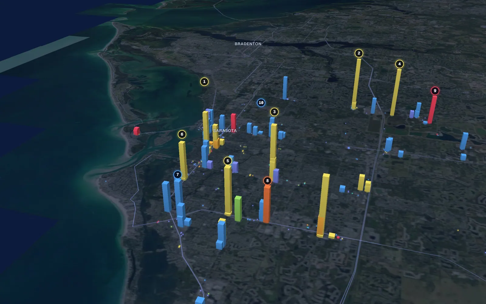 3D map of Botox and neurotoxin providers in Sarasota