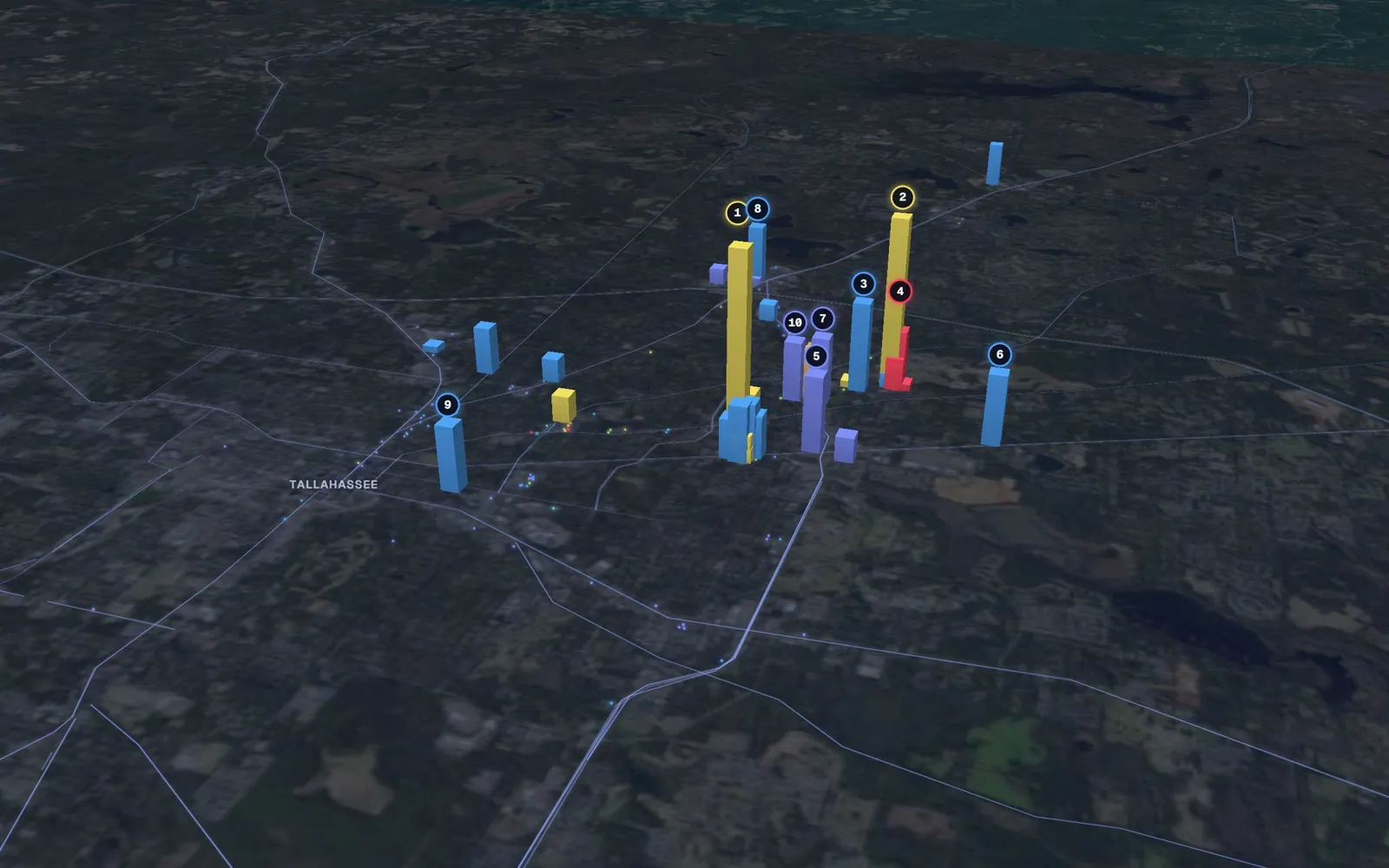 3D map of Botox and neurotoxin providers in Tallahassee