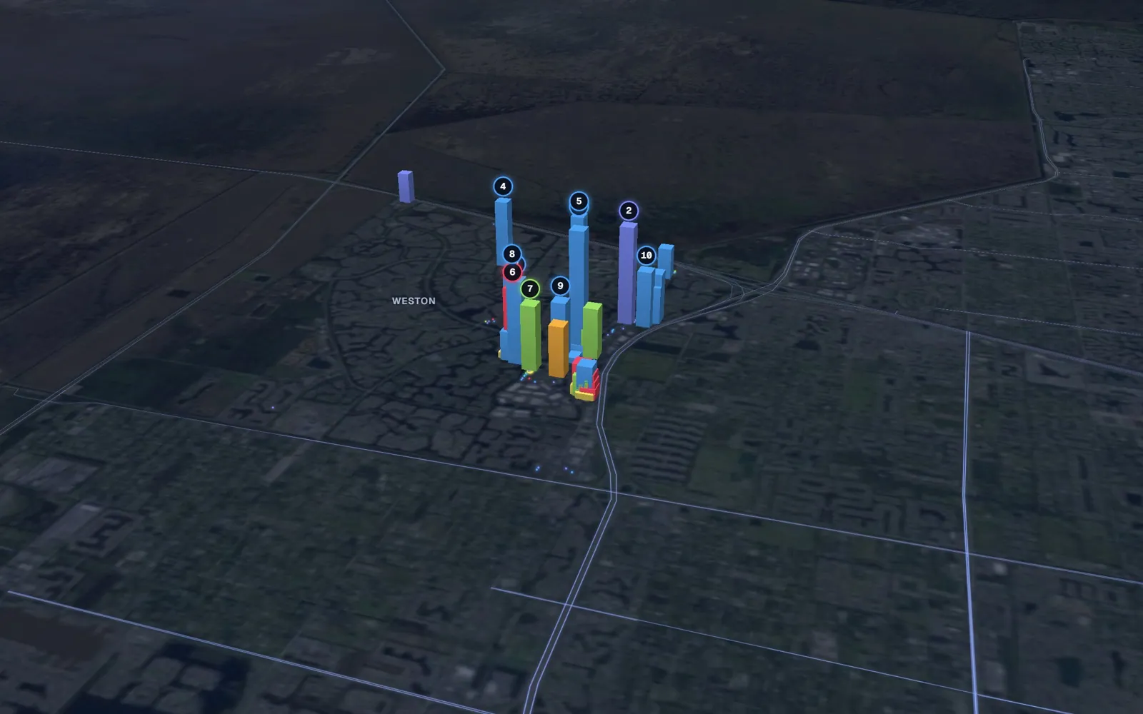 3D map of Botox and neurotoxin providers in Weston