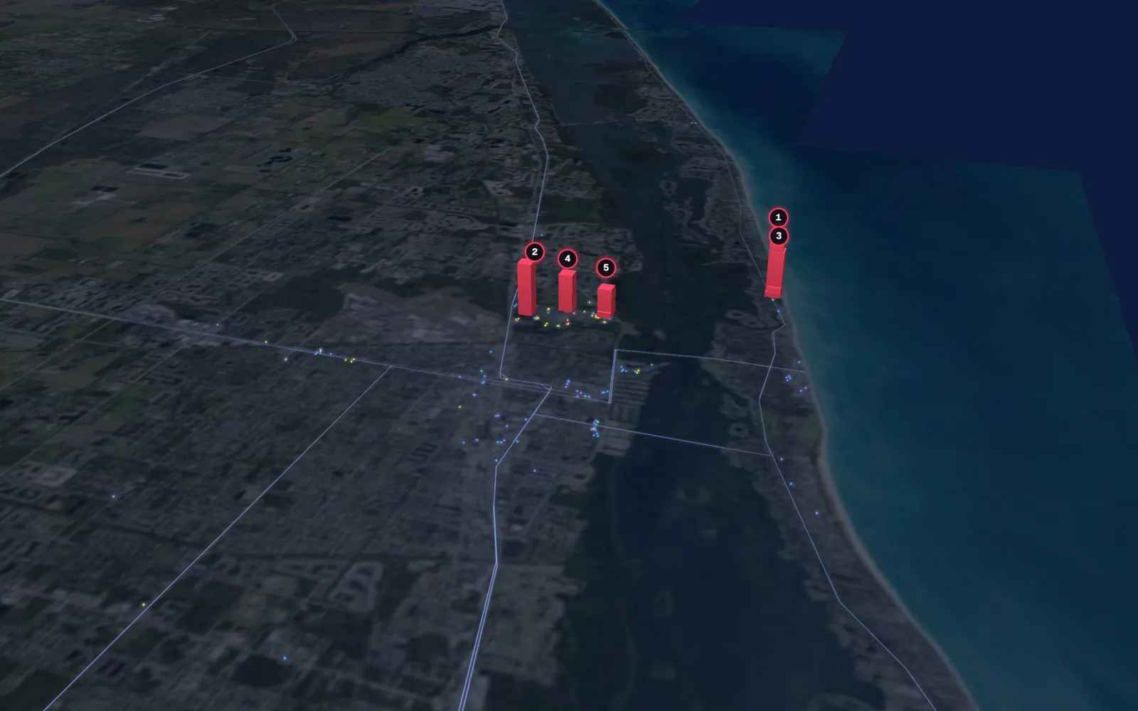 3D map of facelift surgeons in Vero Beach