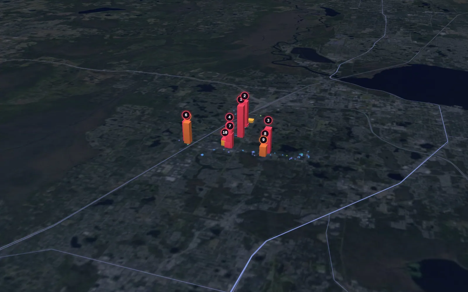 3D map of facelift surgeons in Lake Mary