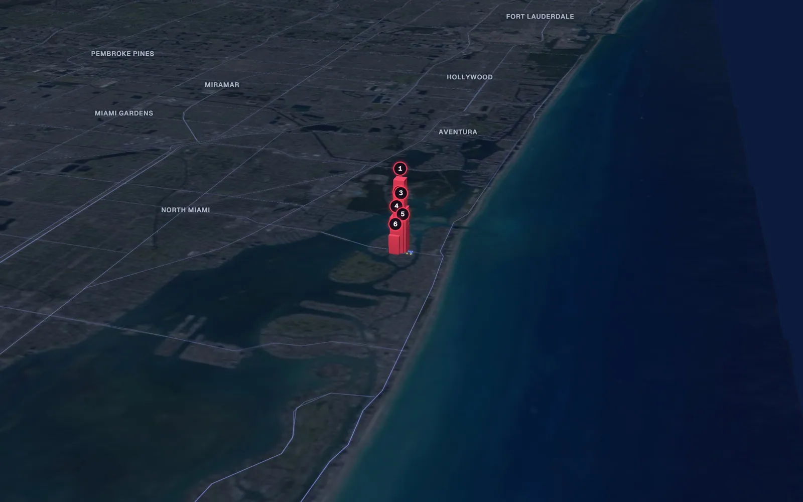 3D map of liposuction surgeons in Bay Harbor Islands