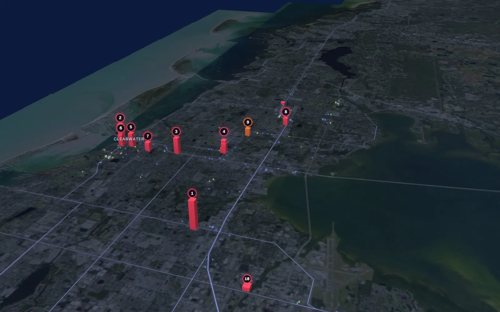 3D map of liposuction surgeons in Clearwater
