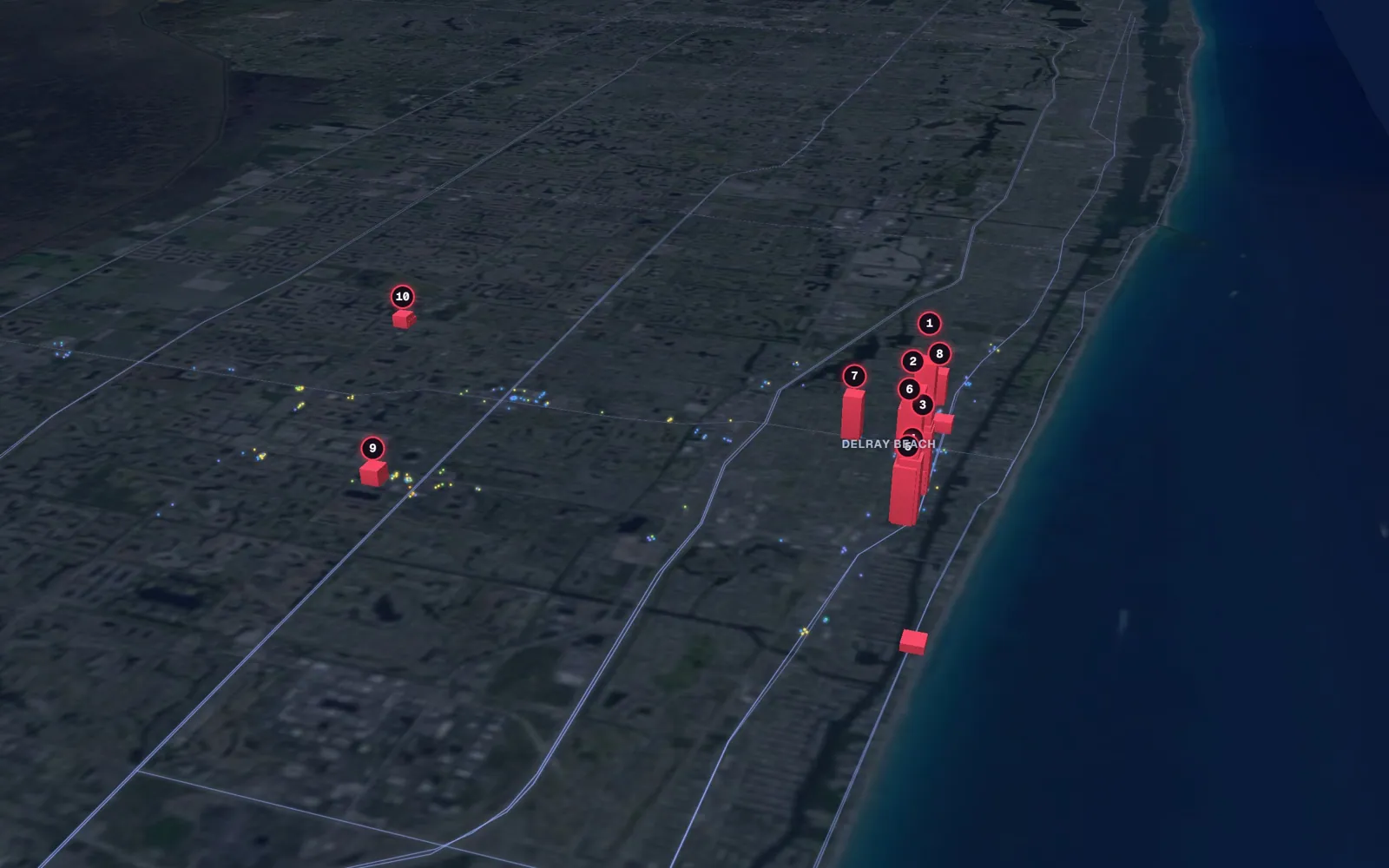 3D map of liposuction surgeons in Delray Beach
