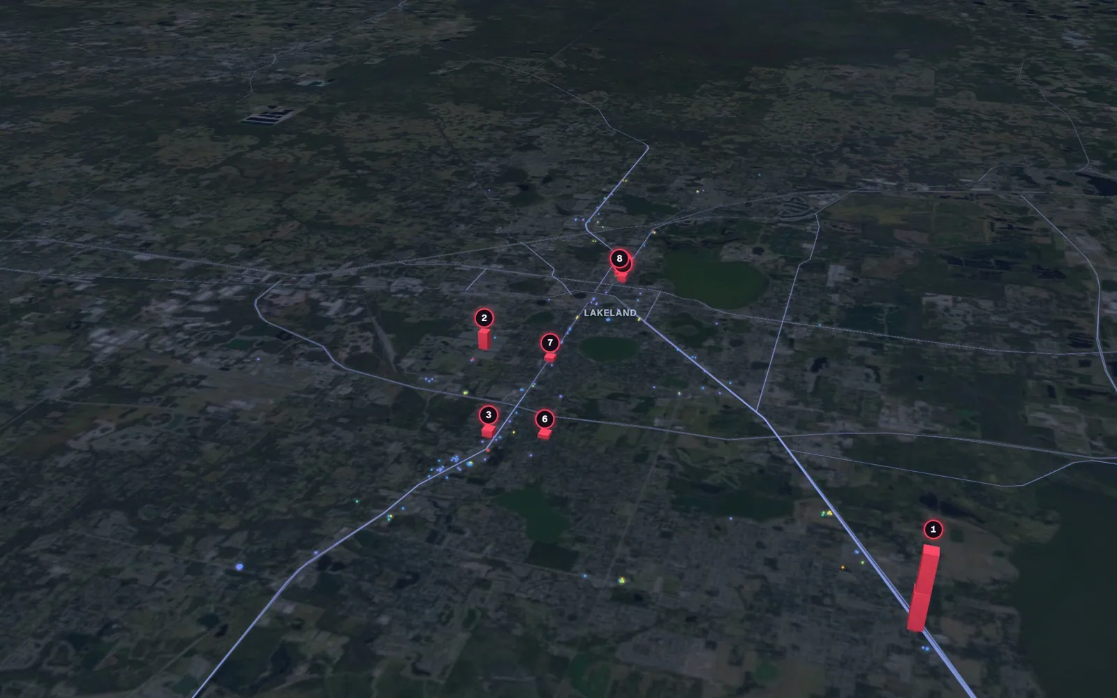 3D map of liposuction surgeons in Lakeland