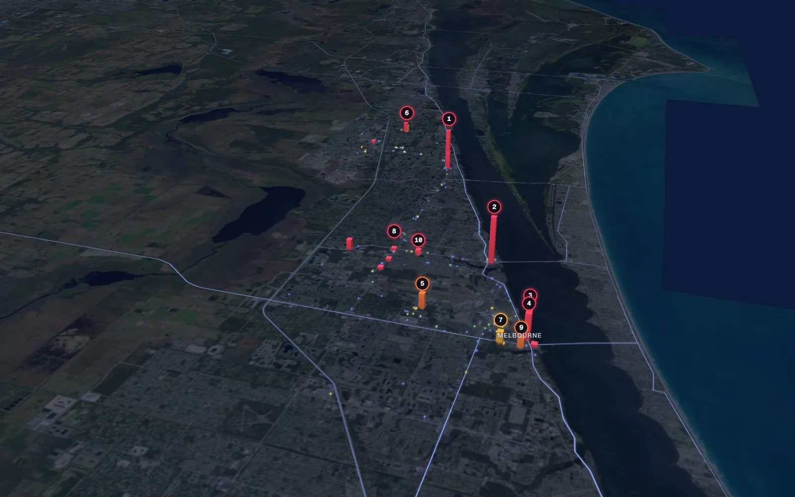 3D map of liposuction surgeons in Melbourne