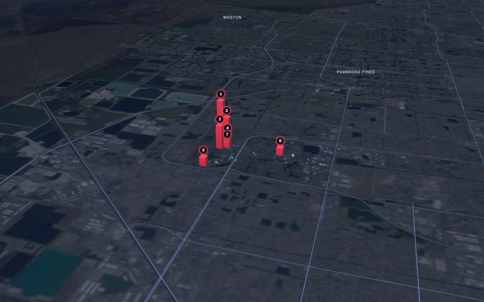3D map of liposuction surgeons in Miami Lakes