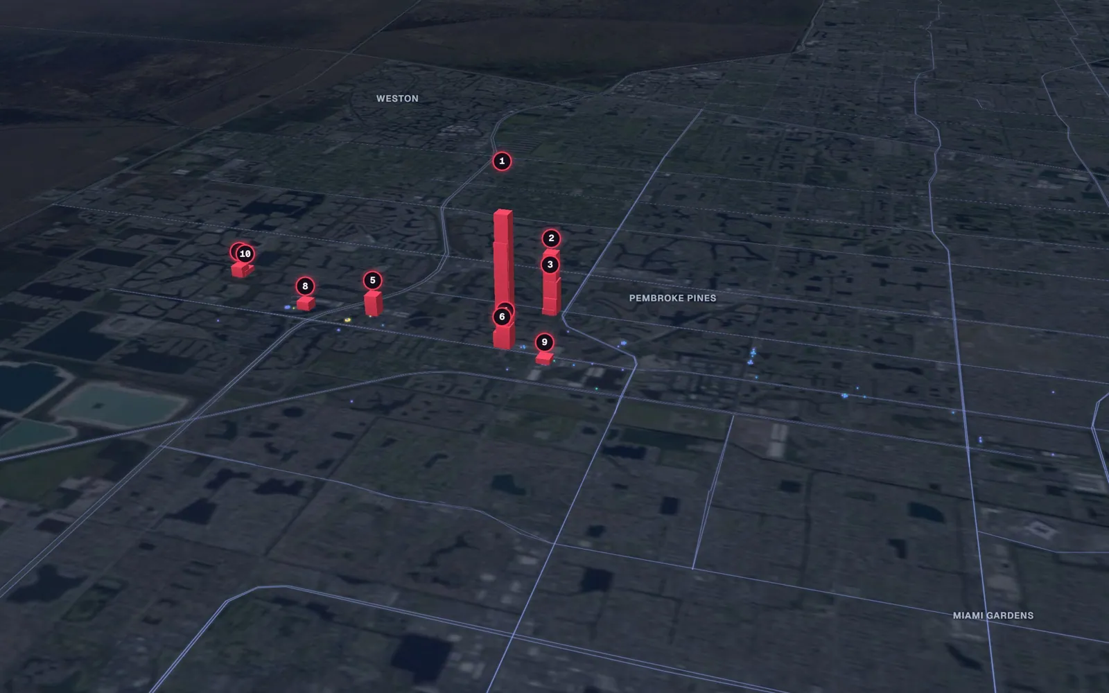 3D map of liposuction surgeons in Miramar