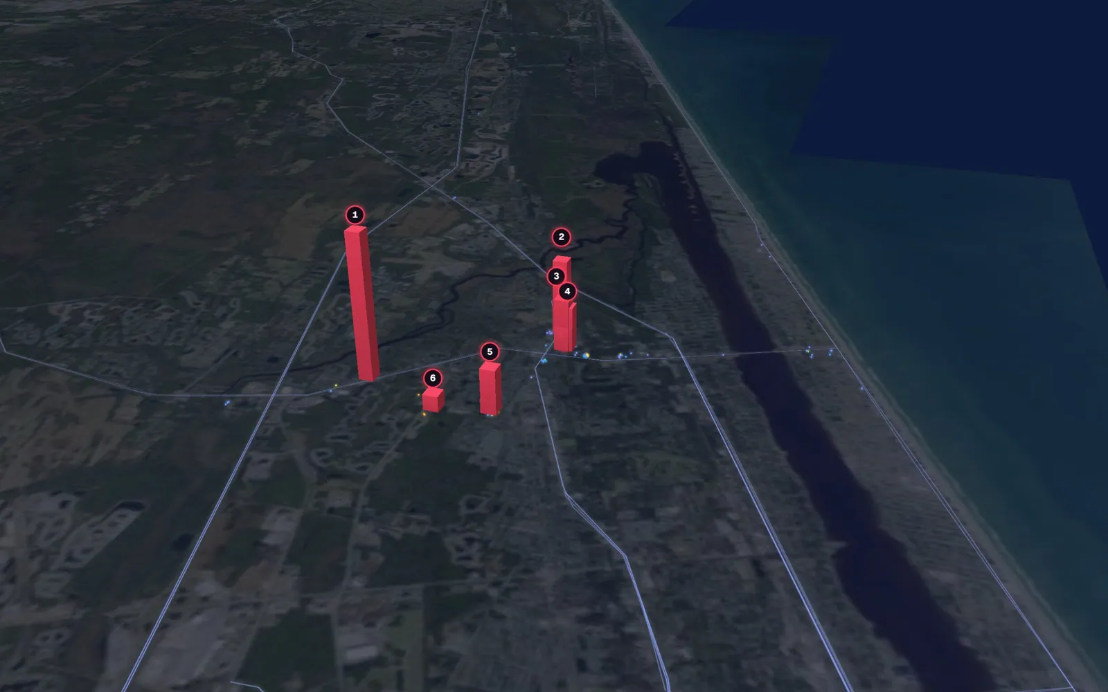 3D map of liposuction surgeons in Ormond Beach