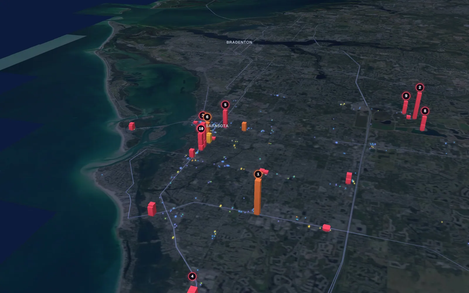 3D map of liposuction surgeons in Sarasota
