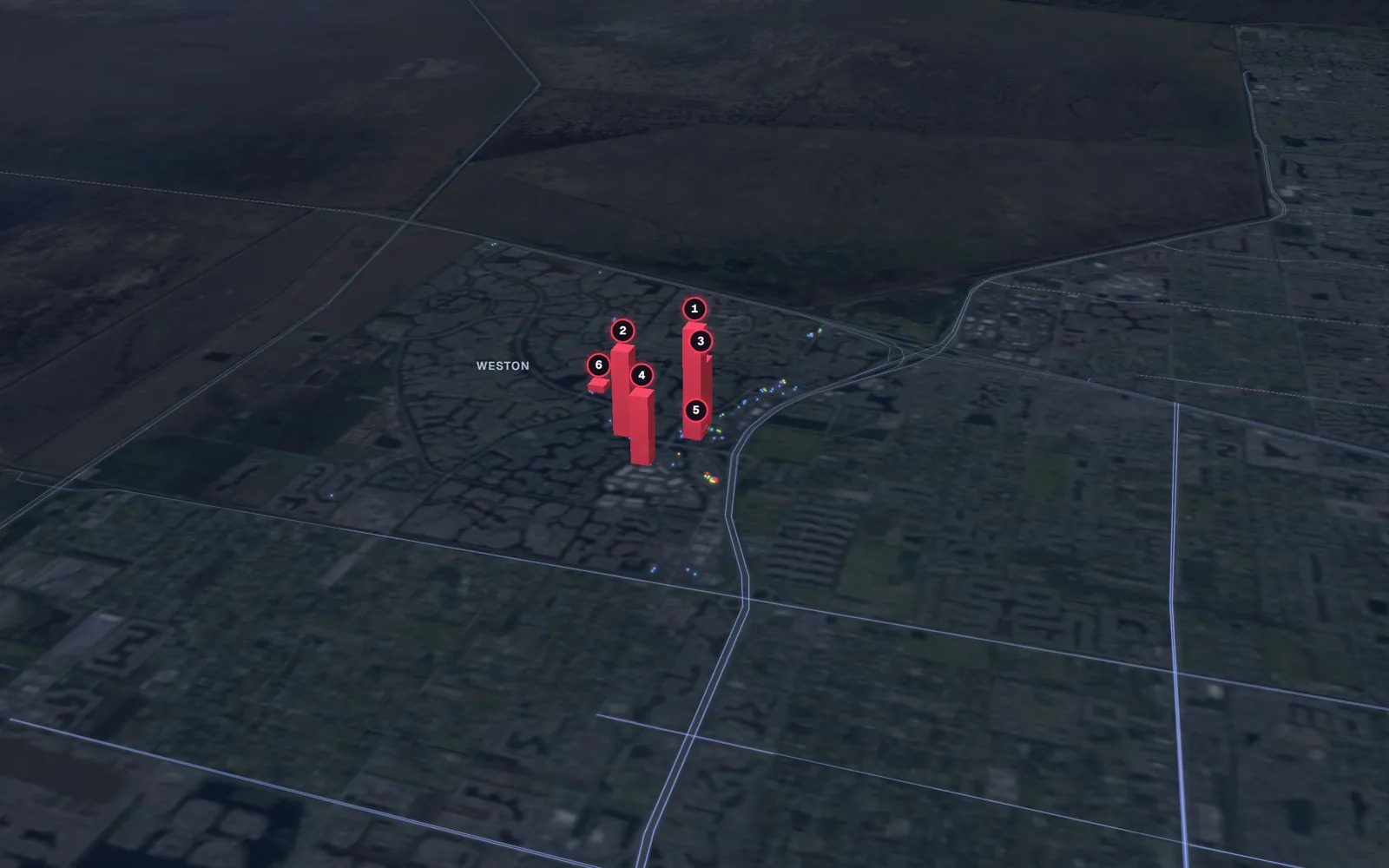 3D map of liposuction surgeons in Weston