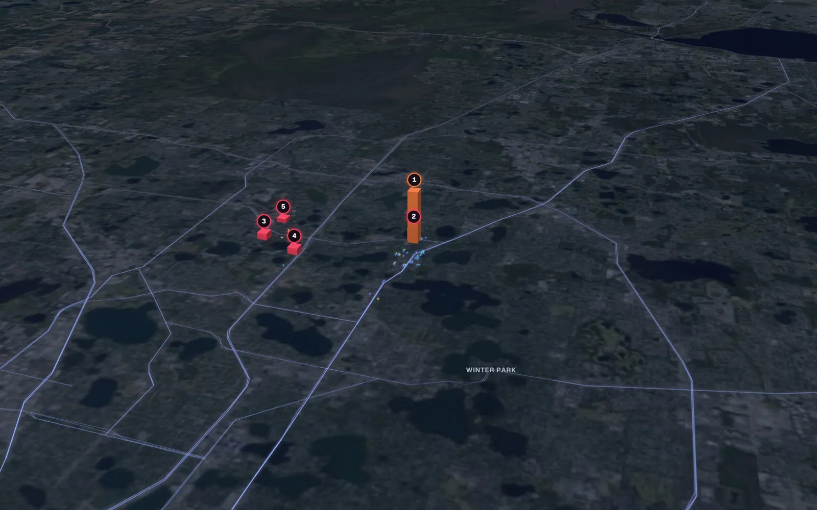 3D map of facelift surgeons in Maitland