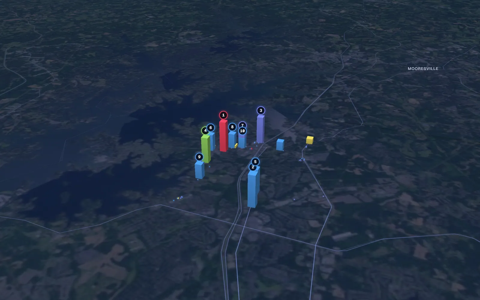 3D map of body contouring providers in Cornelius