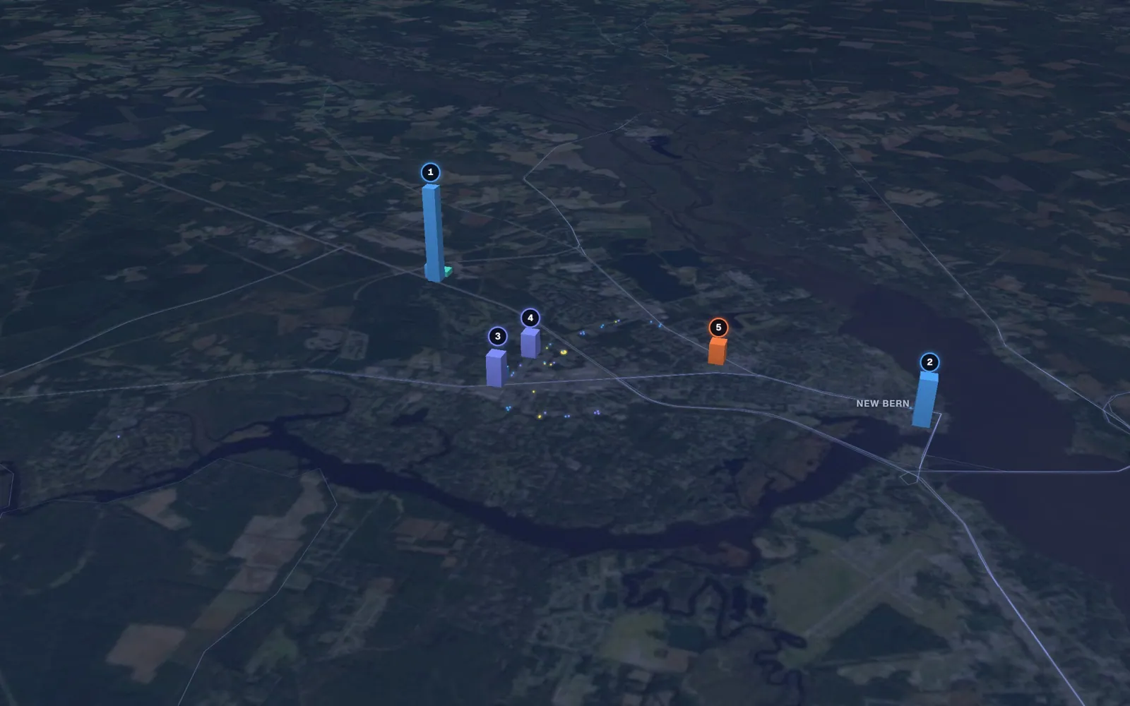 3D map of body contouring providers in New Bern