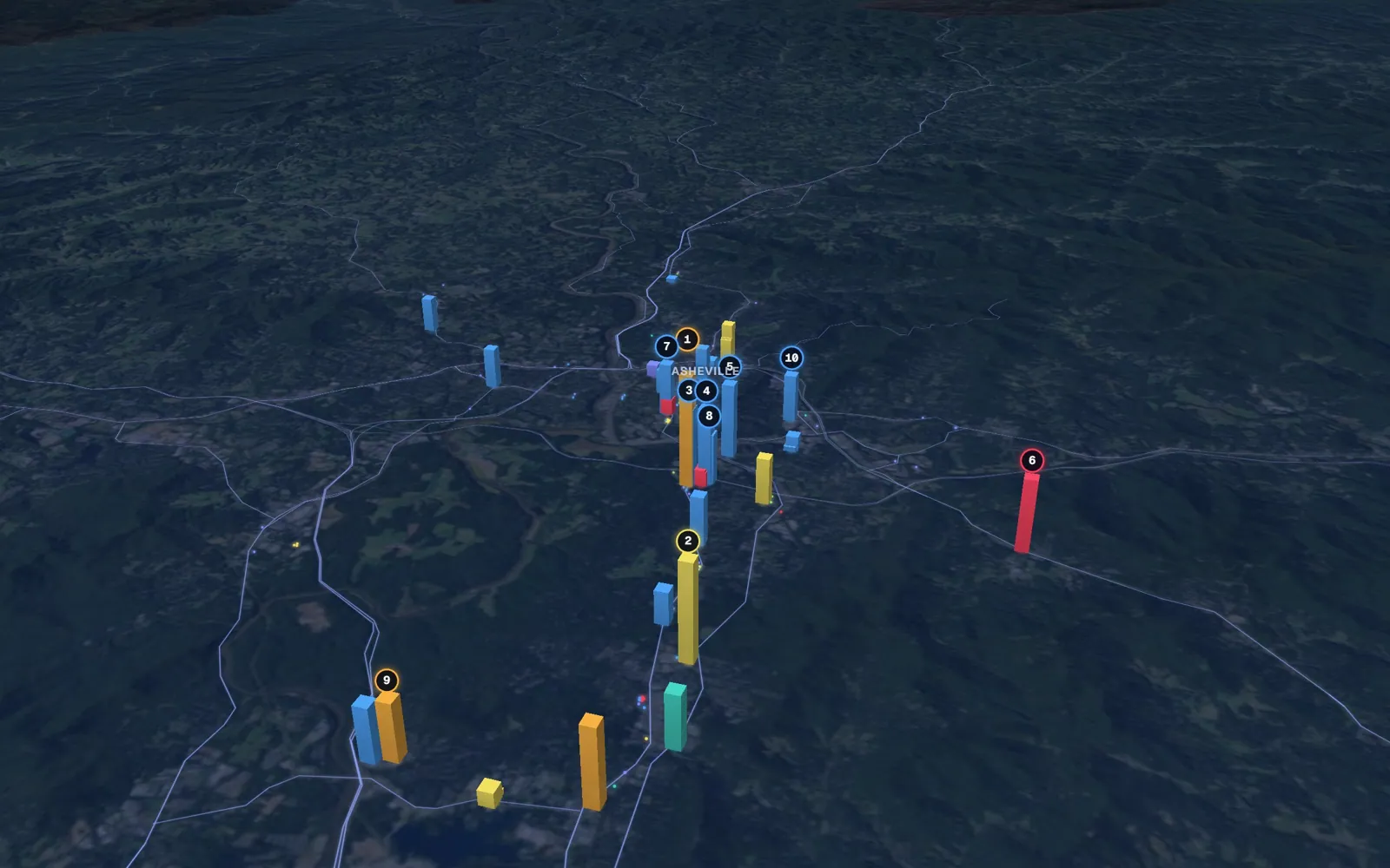 3D map of Botox and neurotoxin providers in Asheville