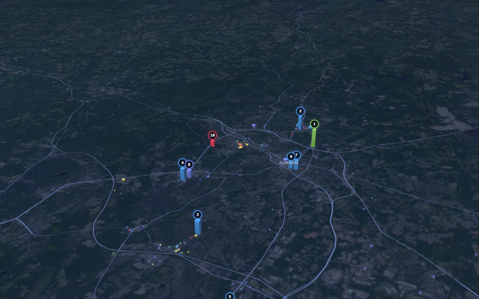 3D map of Botox and neurotoxin providers in Durham