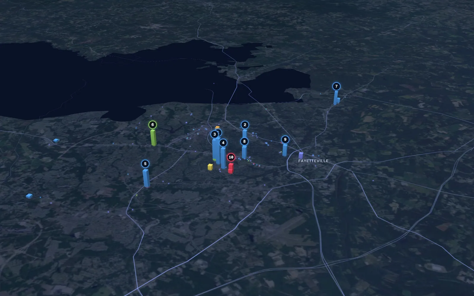 3D map of Botox and neurotoxin providers in Fayetteville