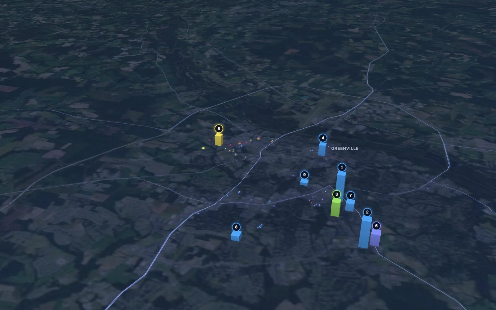 3D map of Botox and neurotoxin providers in Greenville