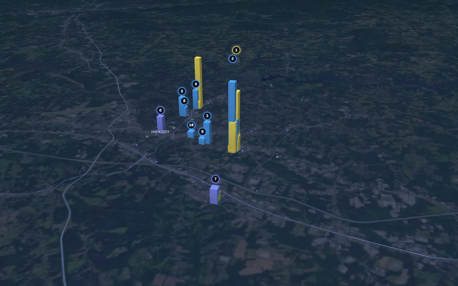 3D map of Botox and neurotoxin providers in Hickory