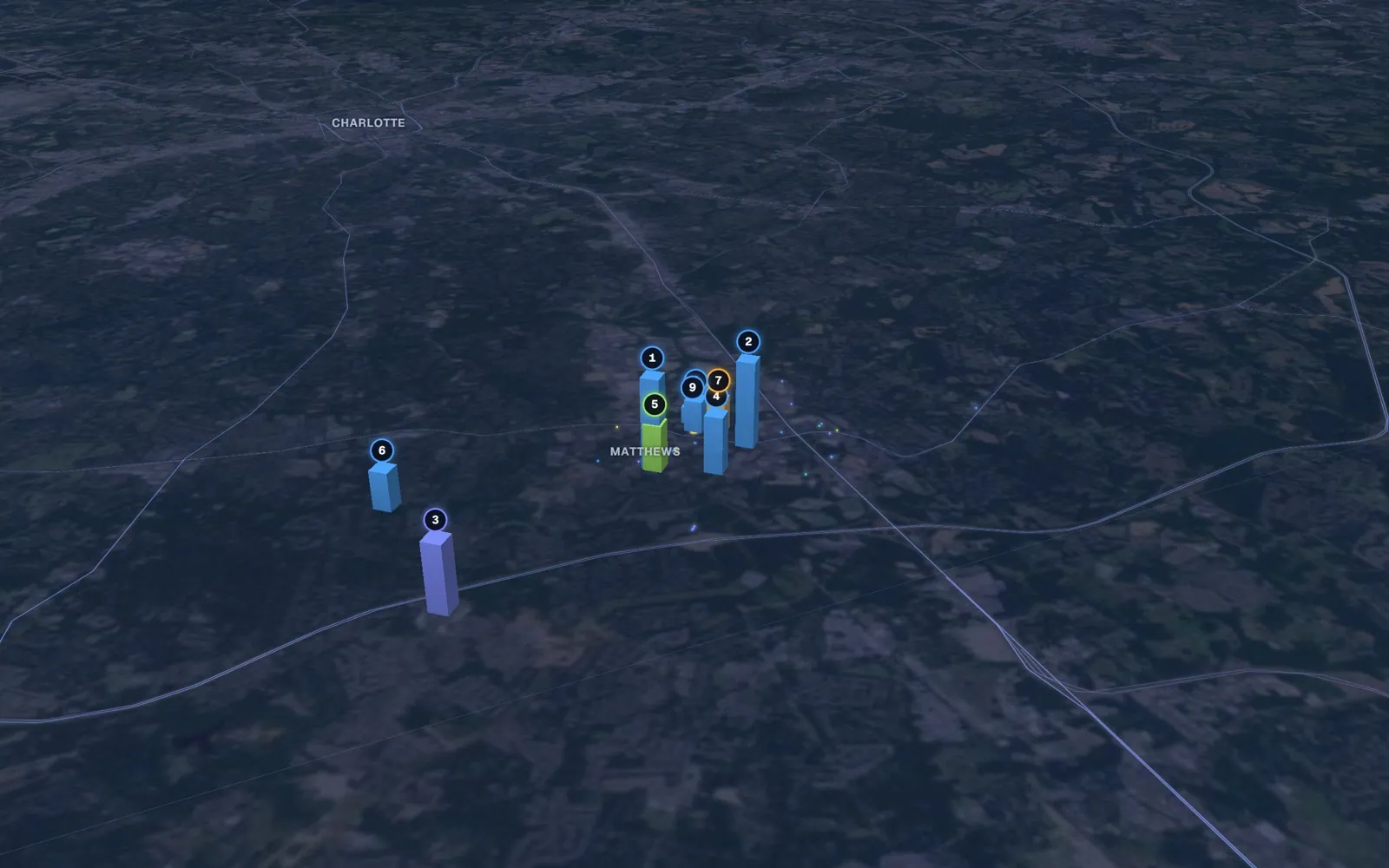 3D map of Botox and neurotoxin providers in Matthews