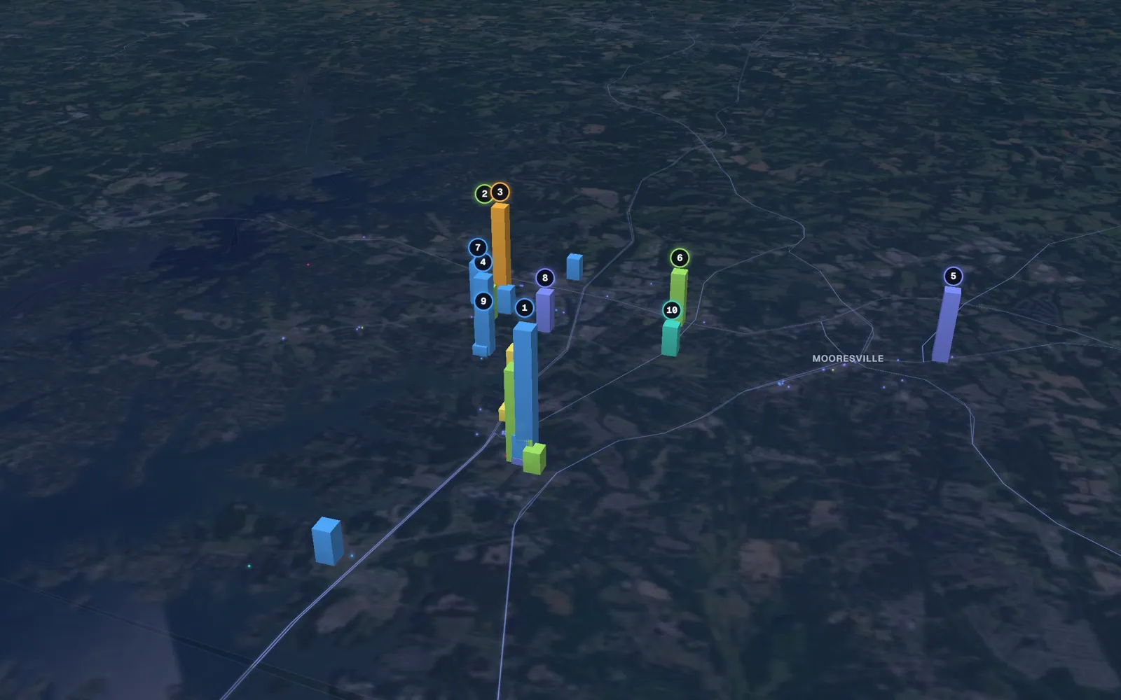 3D map of Botox and neurotoxin providers in Mooresville
