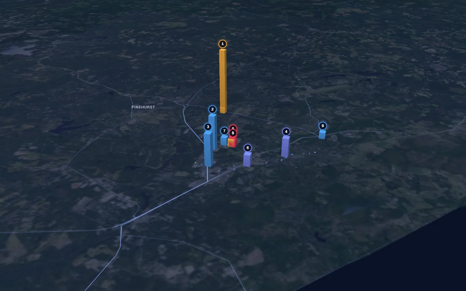 3D map of Botox and neurotoxin providers in Southern Pines