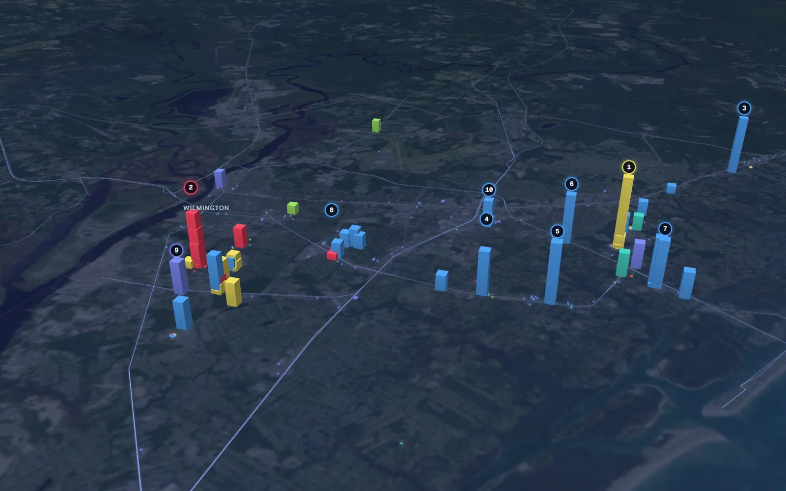 3D map of Botox and neurotoxin providers in Wilmington