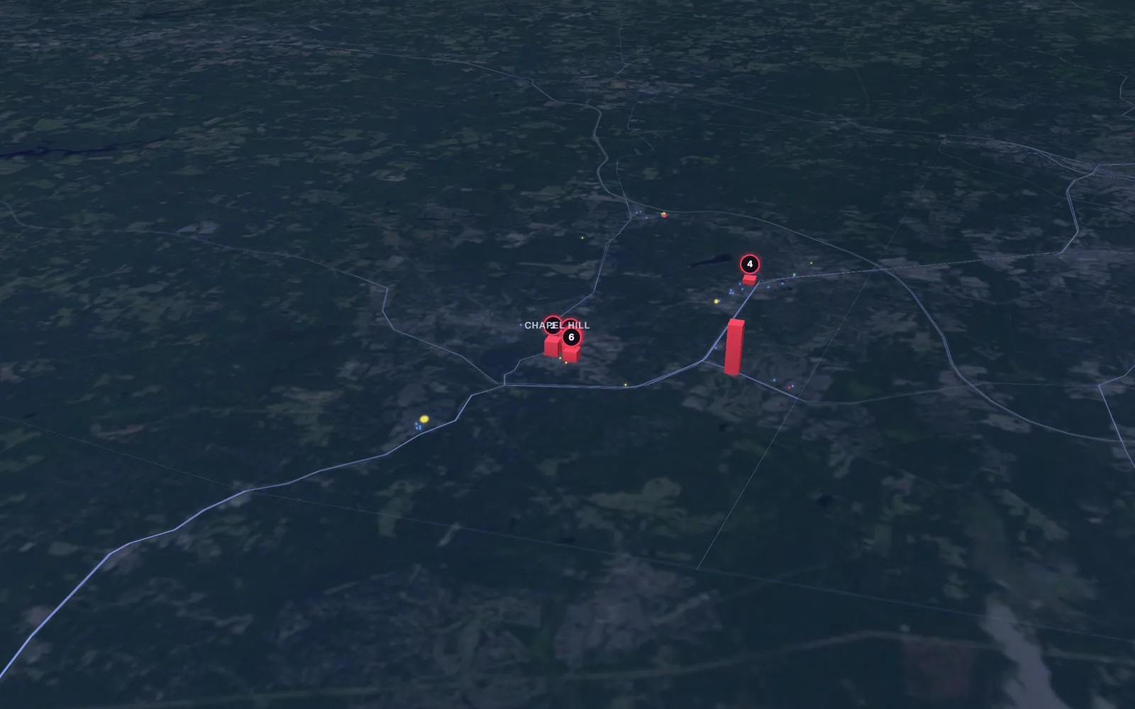 3D map of eyelid surgery surgeons in Chapel Hill