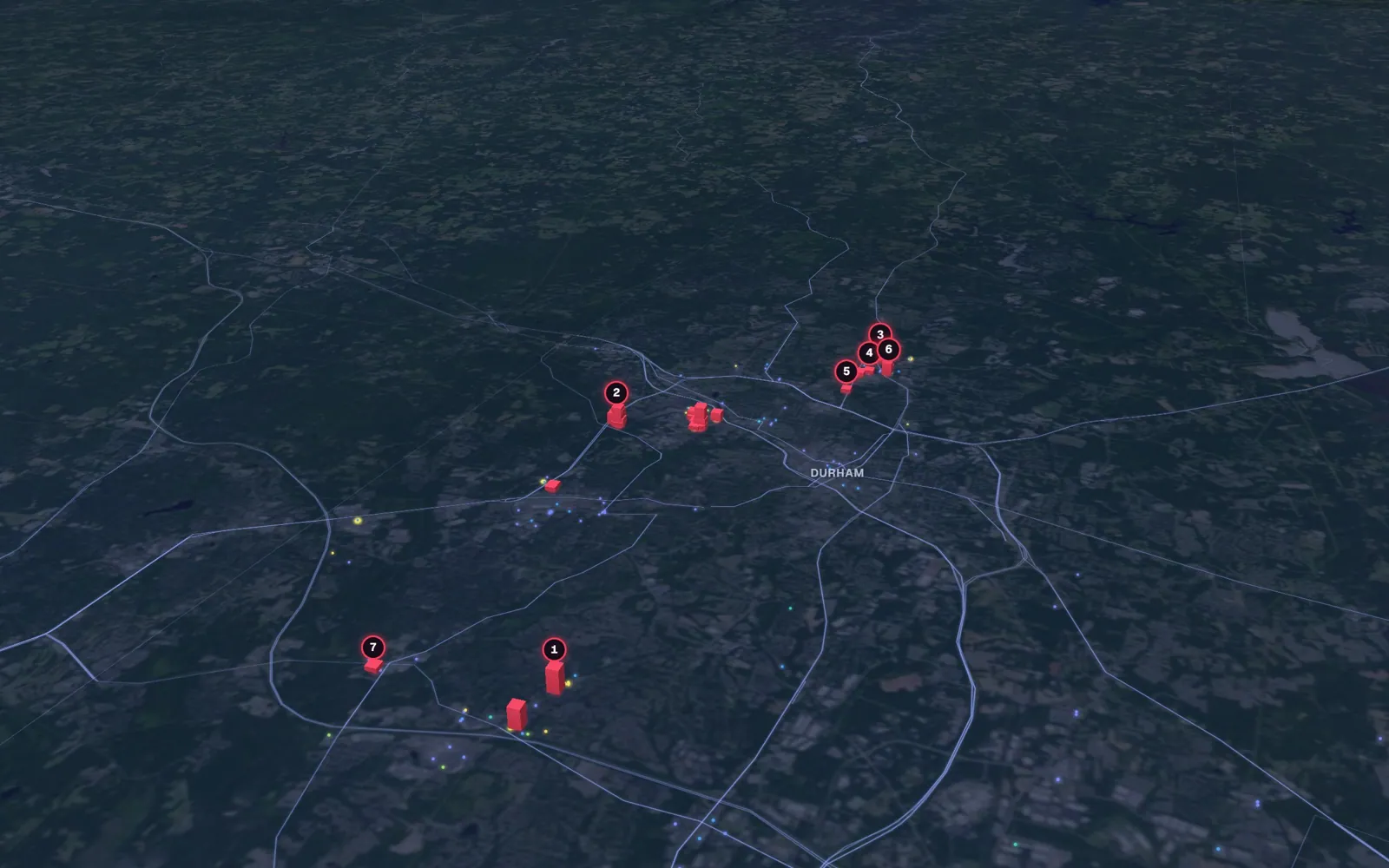 3D map of eyelid surgery surgeons in Durham