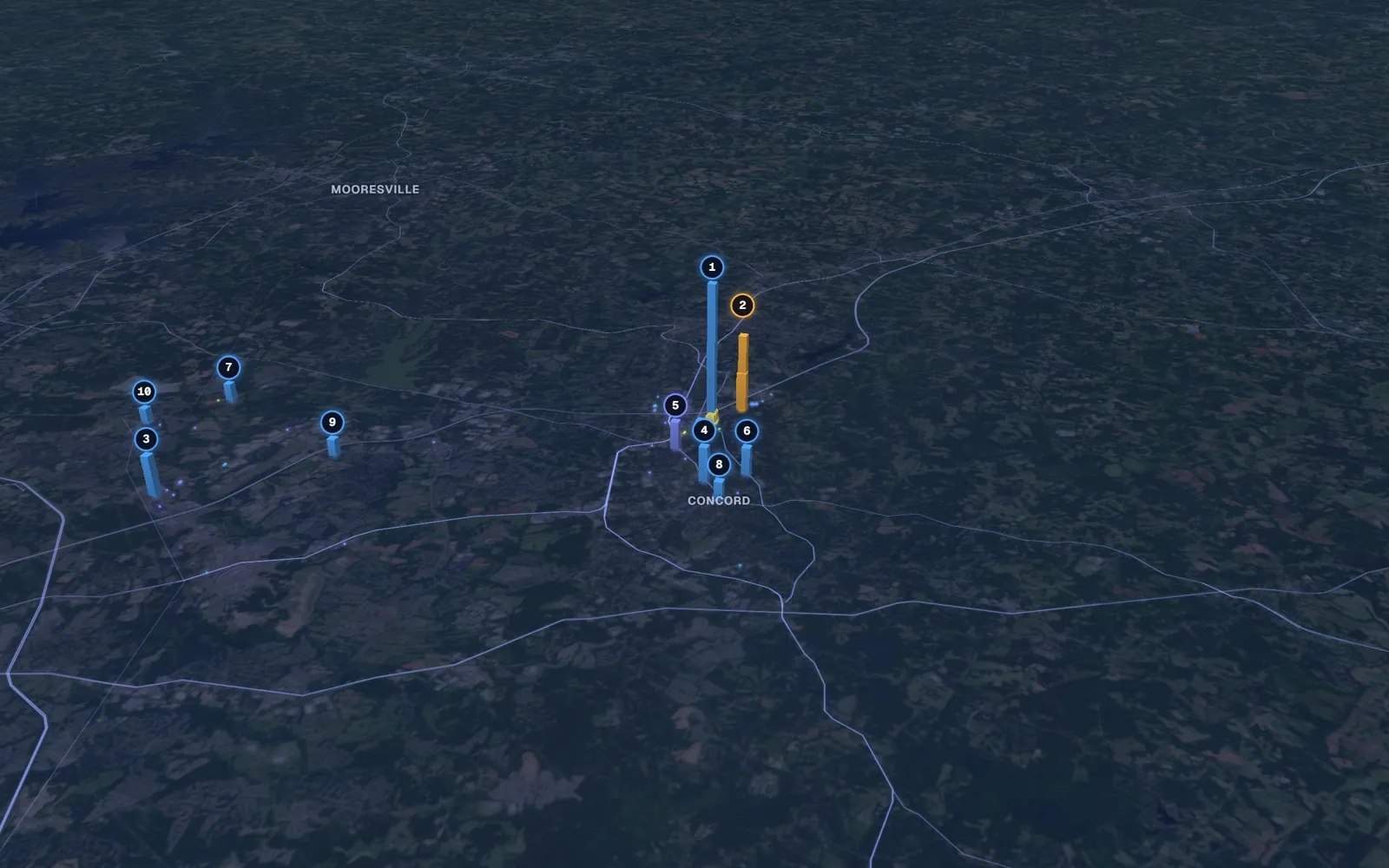 3D map of dermal filler providers in Concord
