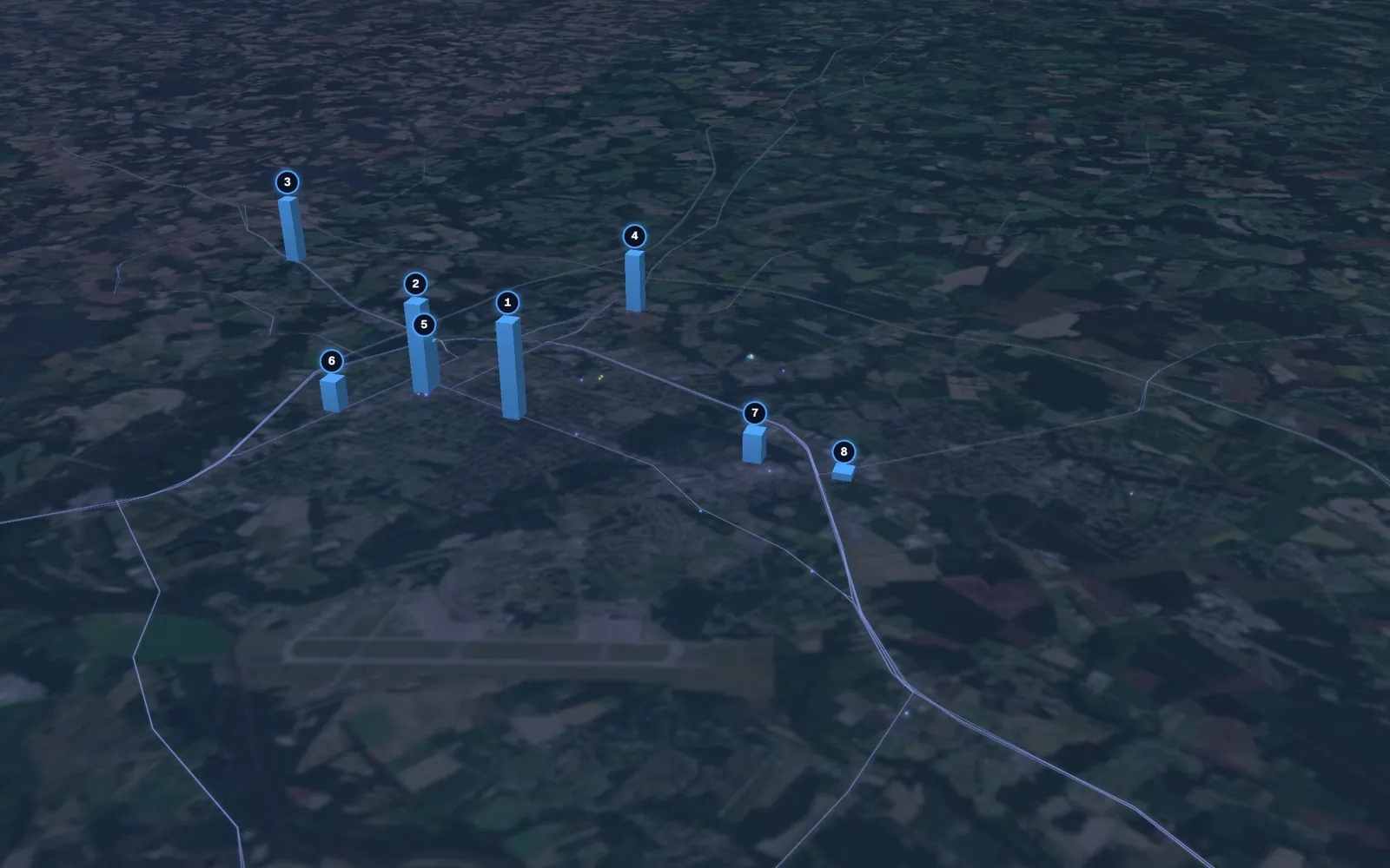 3D map of dermal filler providers in Goldsboro