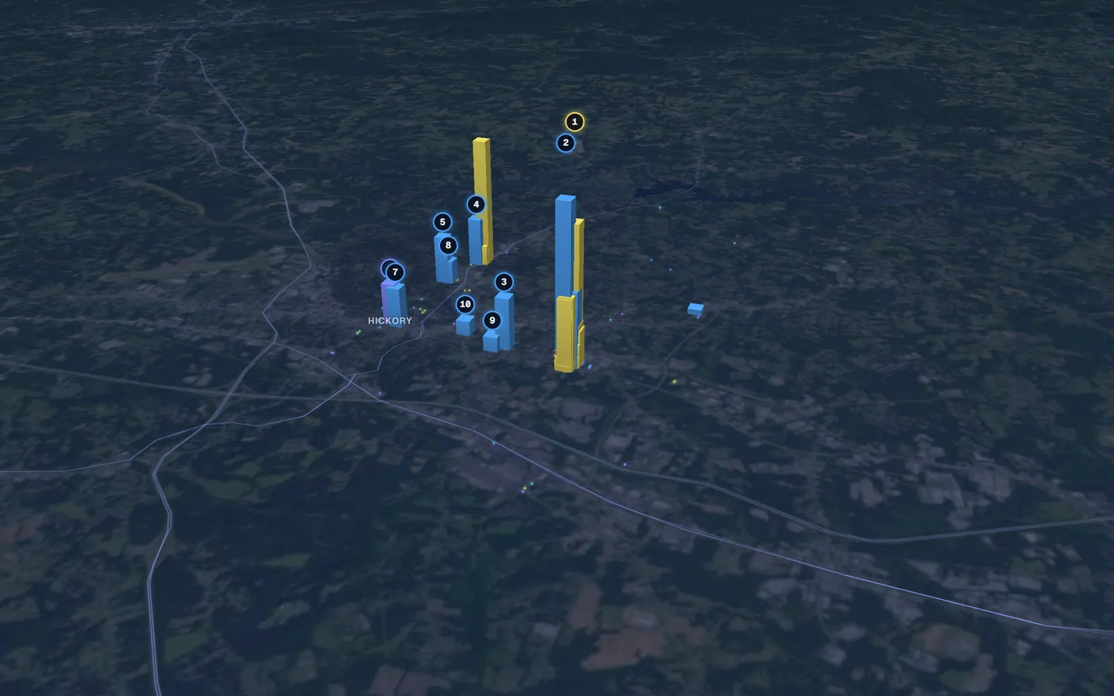 3D map of dermal filler providers in Hickory