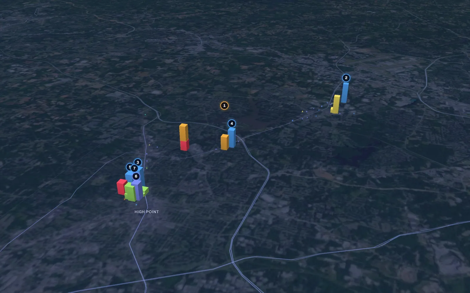 3D map of dermal filler providers in High Point