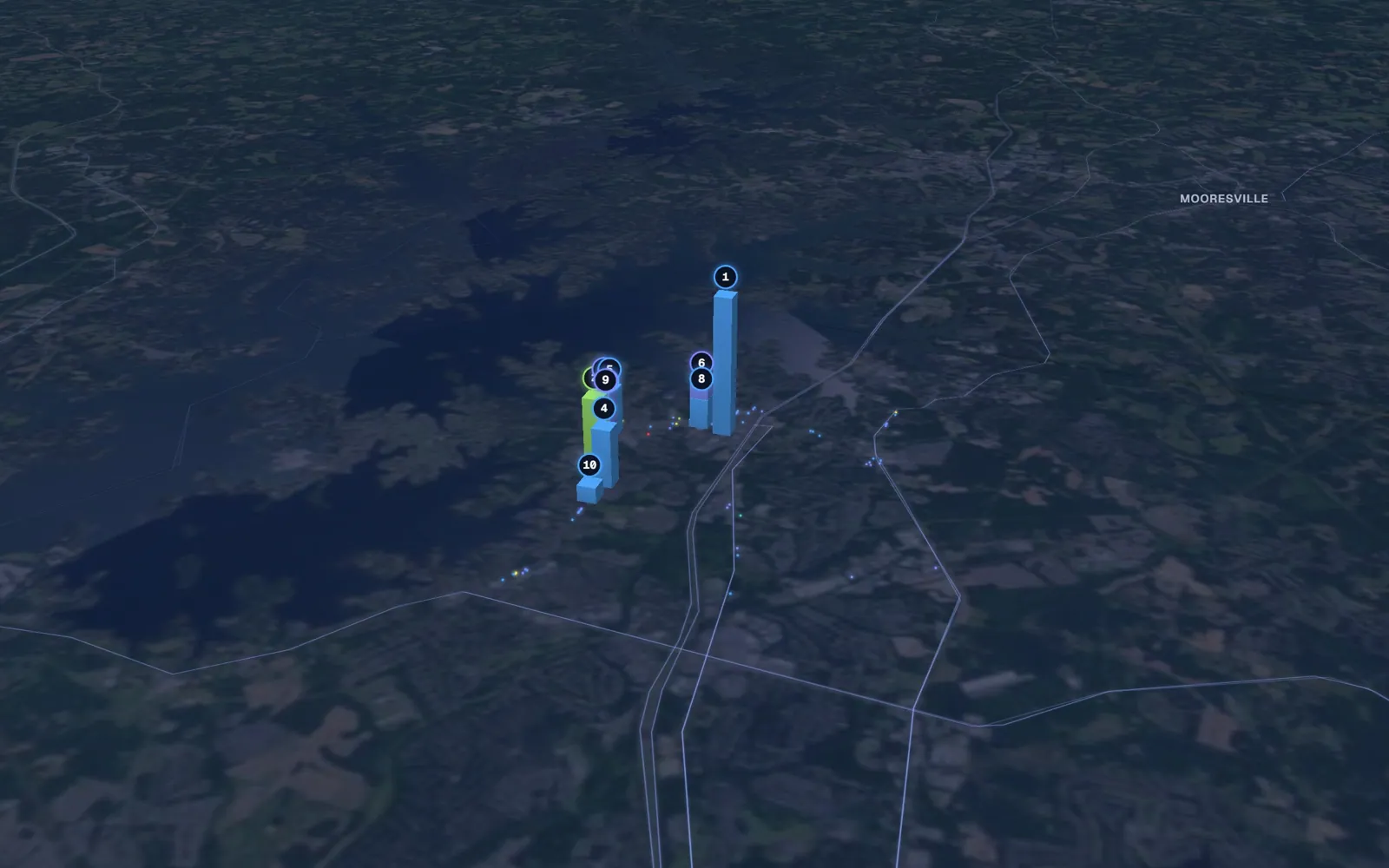 3D map of IV therapy providers in Cornelius