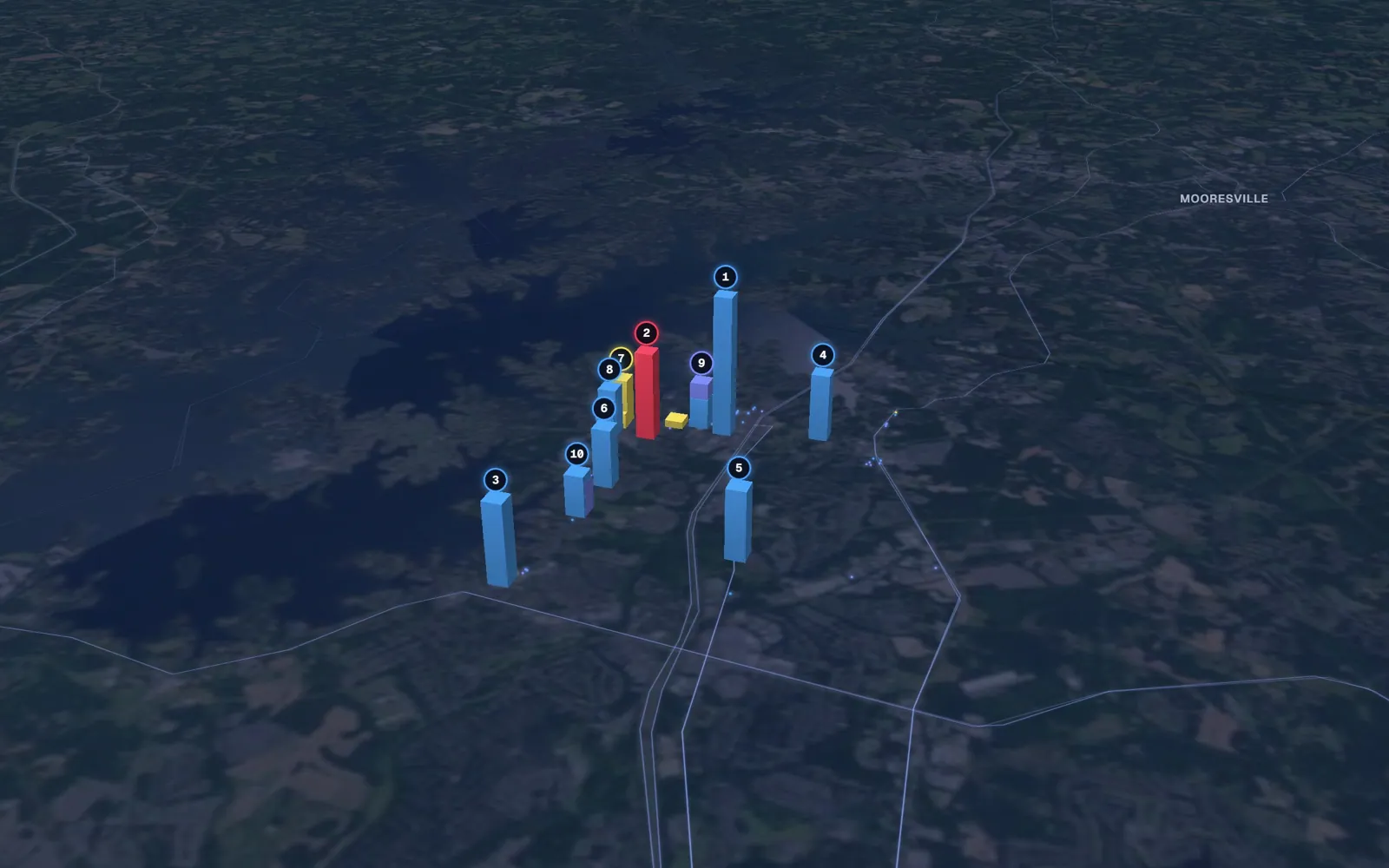 3D map of laser hair removal providers in Cornelius