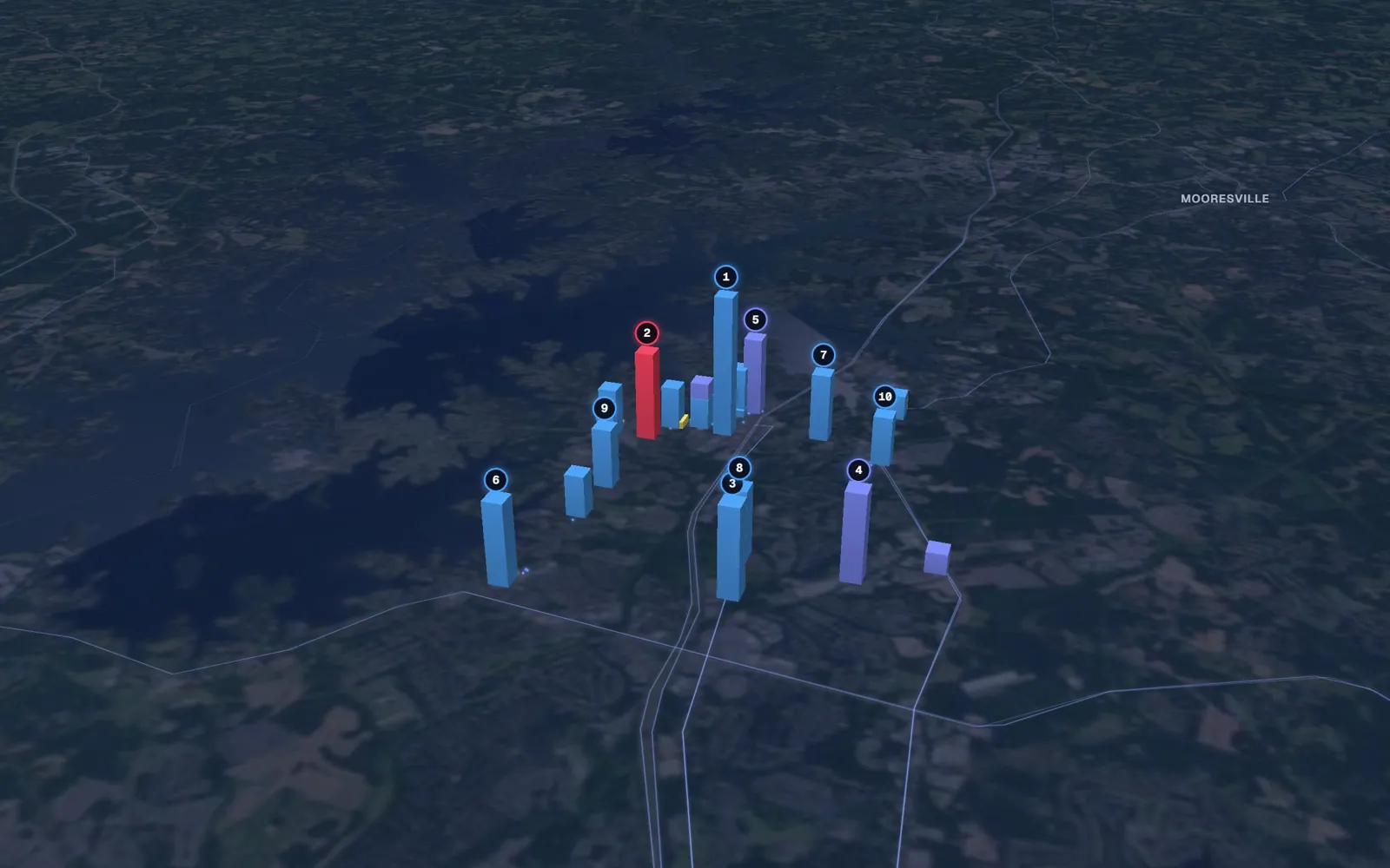 3D map of laser skin resurfacing providers in Cornelius